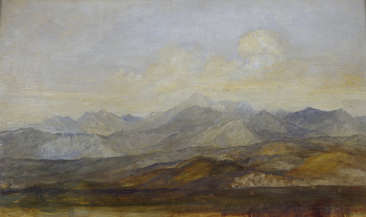 جبال كارارا من بيزا ، 1845 - 1846 بواسطة جورج فريدريك واتس