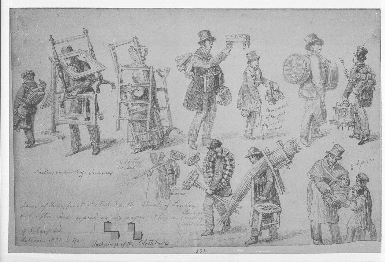 تجار شارع لندن ، 1830-1840 بواسطة جورج سنر شارب