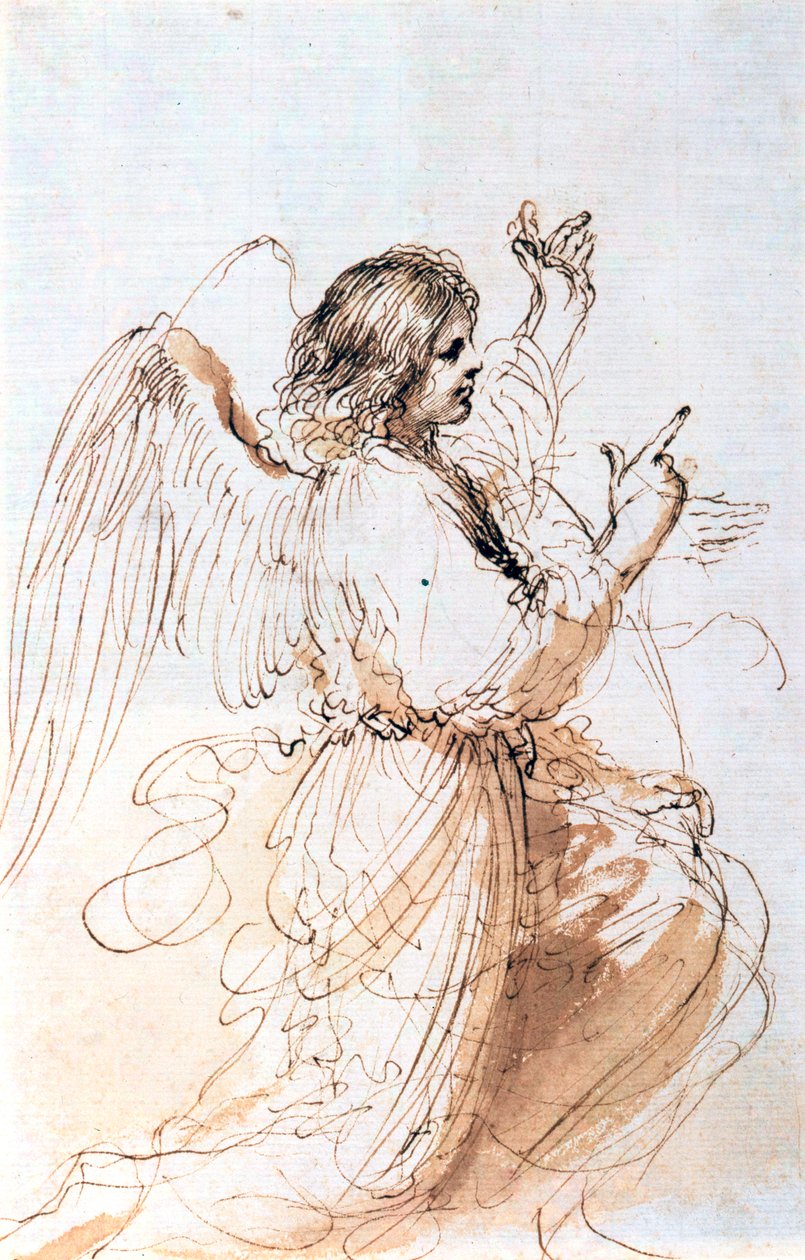 دراسة ملاك ، c1611-1666 بواسطة جويرسينو