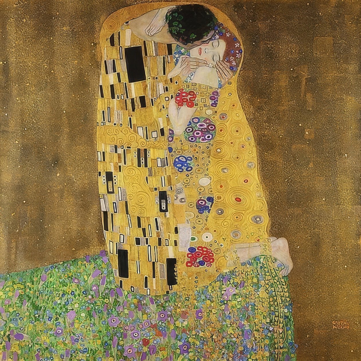 قبلة. 1907-08 بواسطة غوستاف كليمت