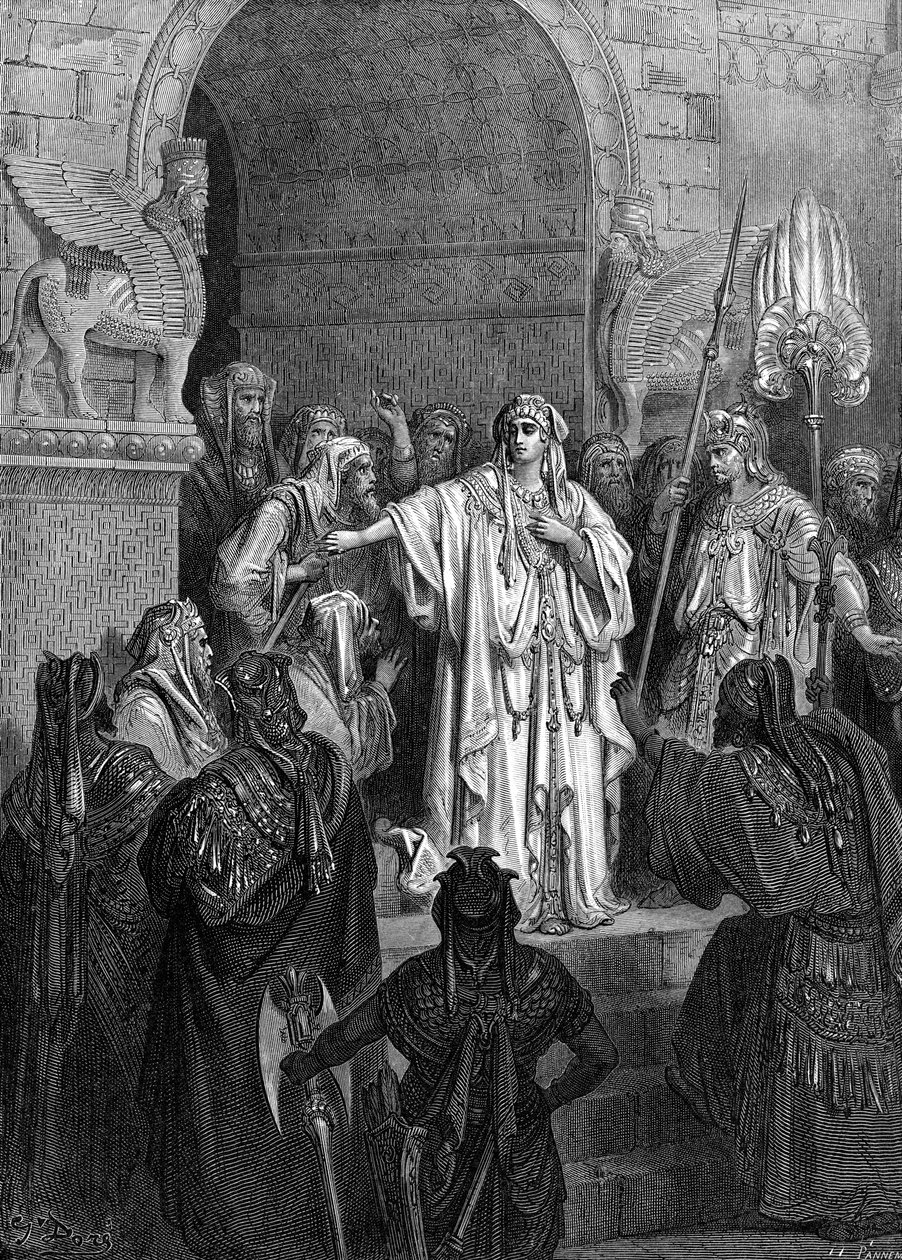 الملكة وشتي ، نقش دوريه. - الكتاب المقدس بواسطة غوستاف دور