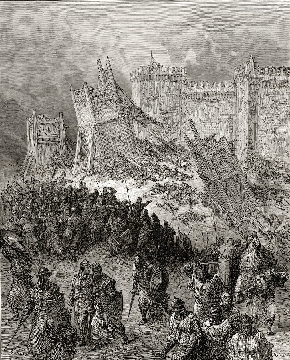 الاعتداء الثاني على القدس من قبل الصليبيين صده ، التوضيح من &39;Bibliotheque des Croisades&39; من قبل JF. ميشو ، 1877 بواسطة غوستاف دور