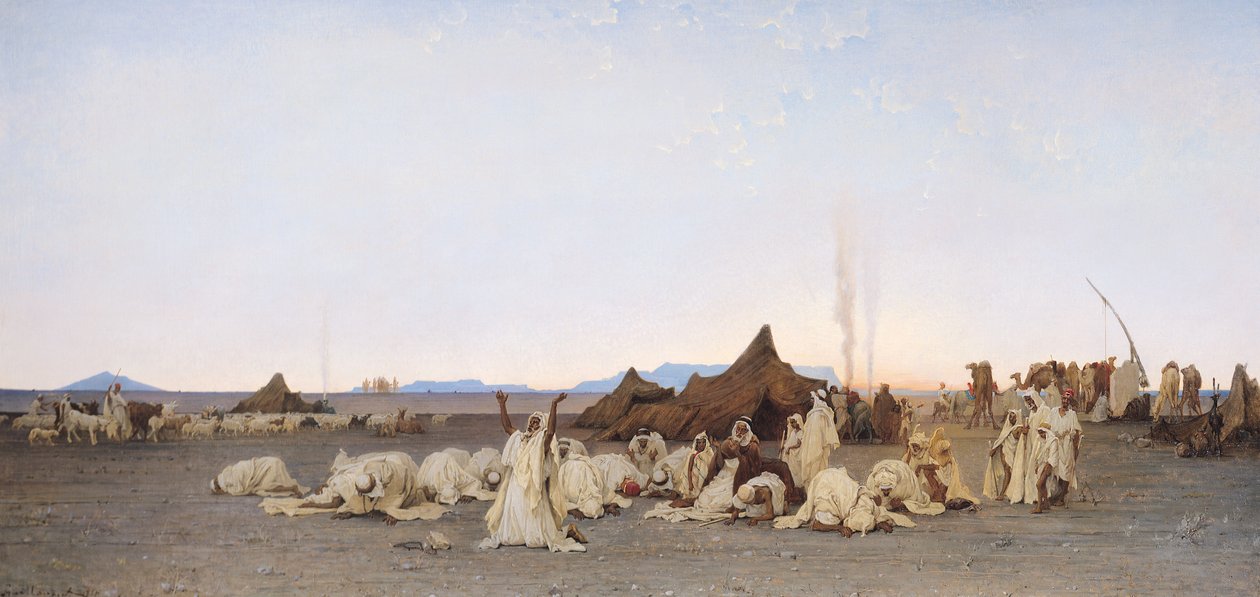 صلاة العشاء في الصحراء ، 1863 بواسطة غوستاف غيوميت