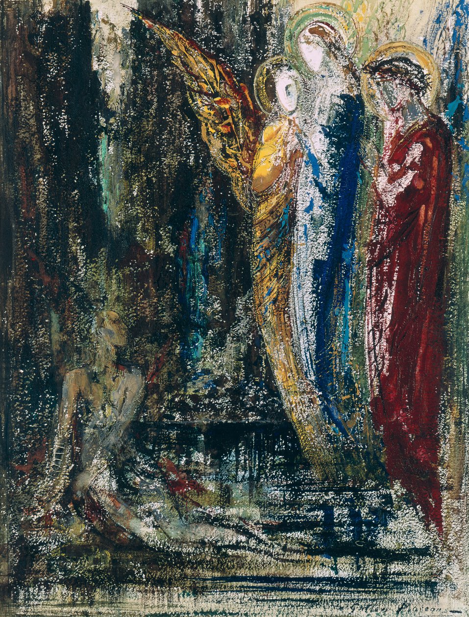 أيوب والملائكة ، ج .1890 بواسطة غوستاف مورو