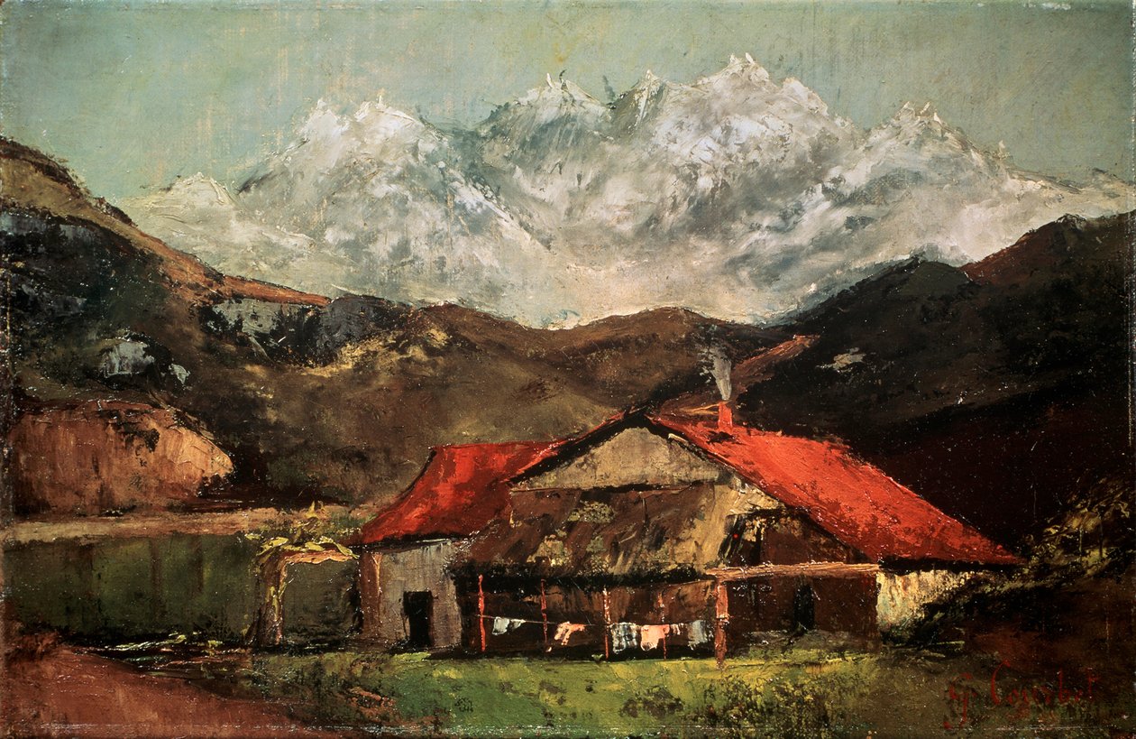 كوخ في الجبال ، c1874 بواسطة غوستاف كوربيت