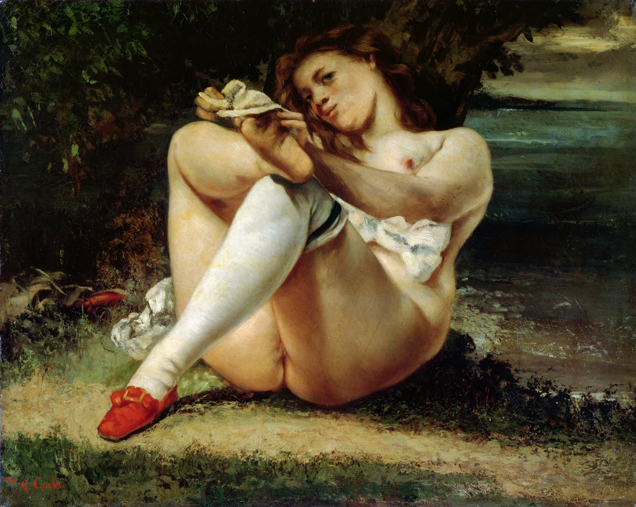 امرأة في جوارب بيضاء ، c.1861 بواسطة غوستاف كوربيت