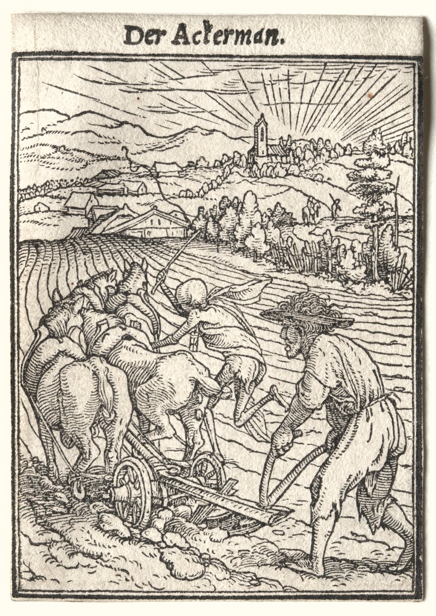 رقصة الموت: The Plowman. بواسطة هانز هولبين