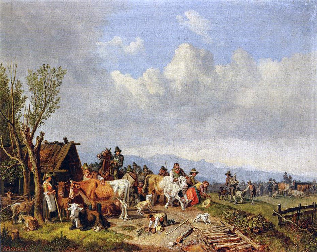 سوق الماشية ، 1866 بواسطة هاينريش بيركل