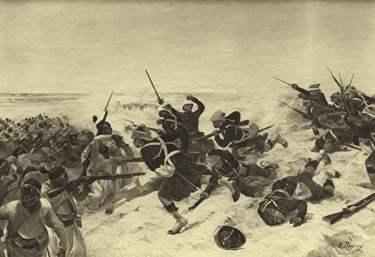 Battle of Tel el-Kebir, 1882 (gravure) بواسطة هنري لويس دوبراي