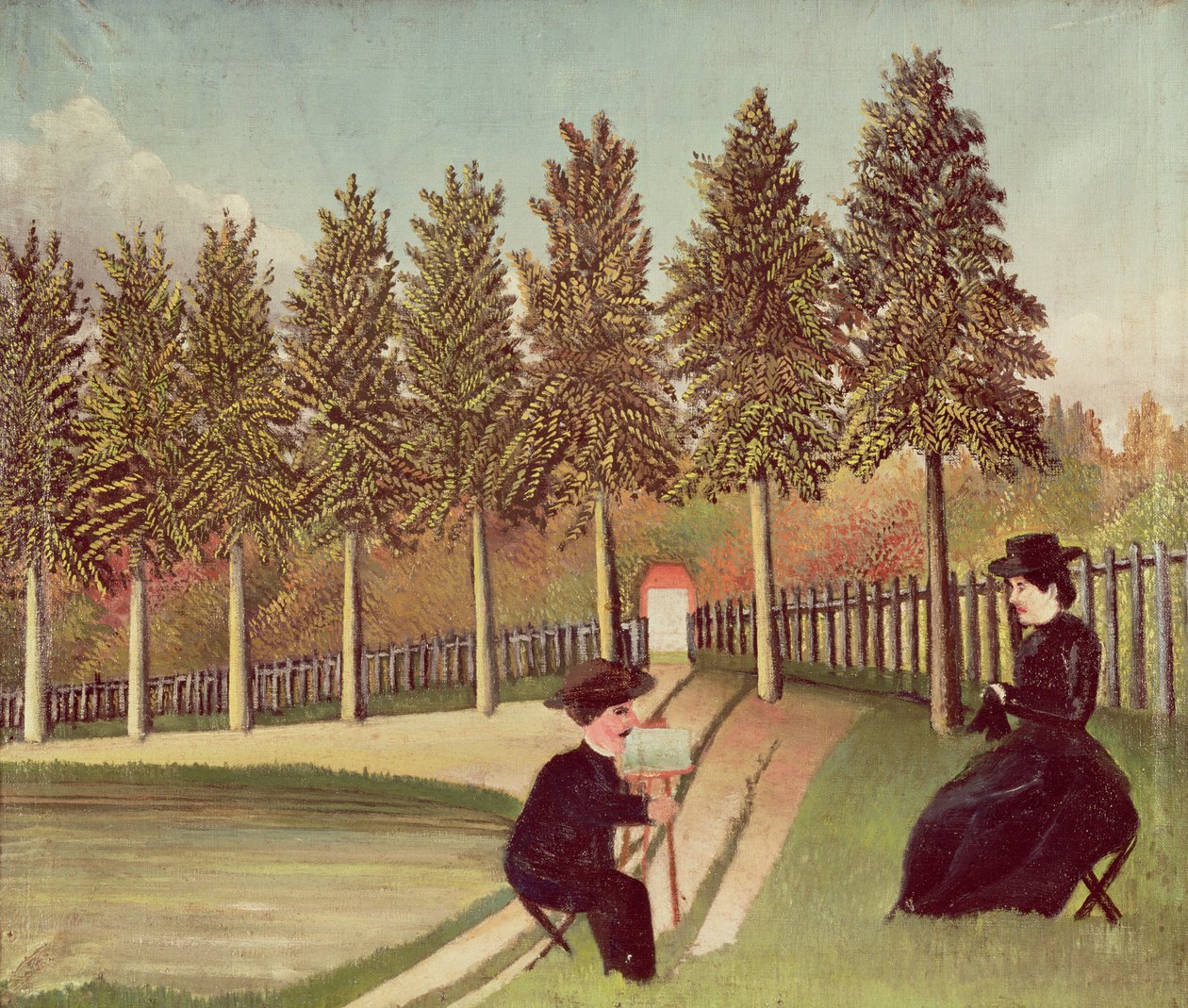الفنان يرسم زوجته ، 1900-05 بواسطة هنري روسو