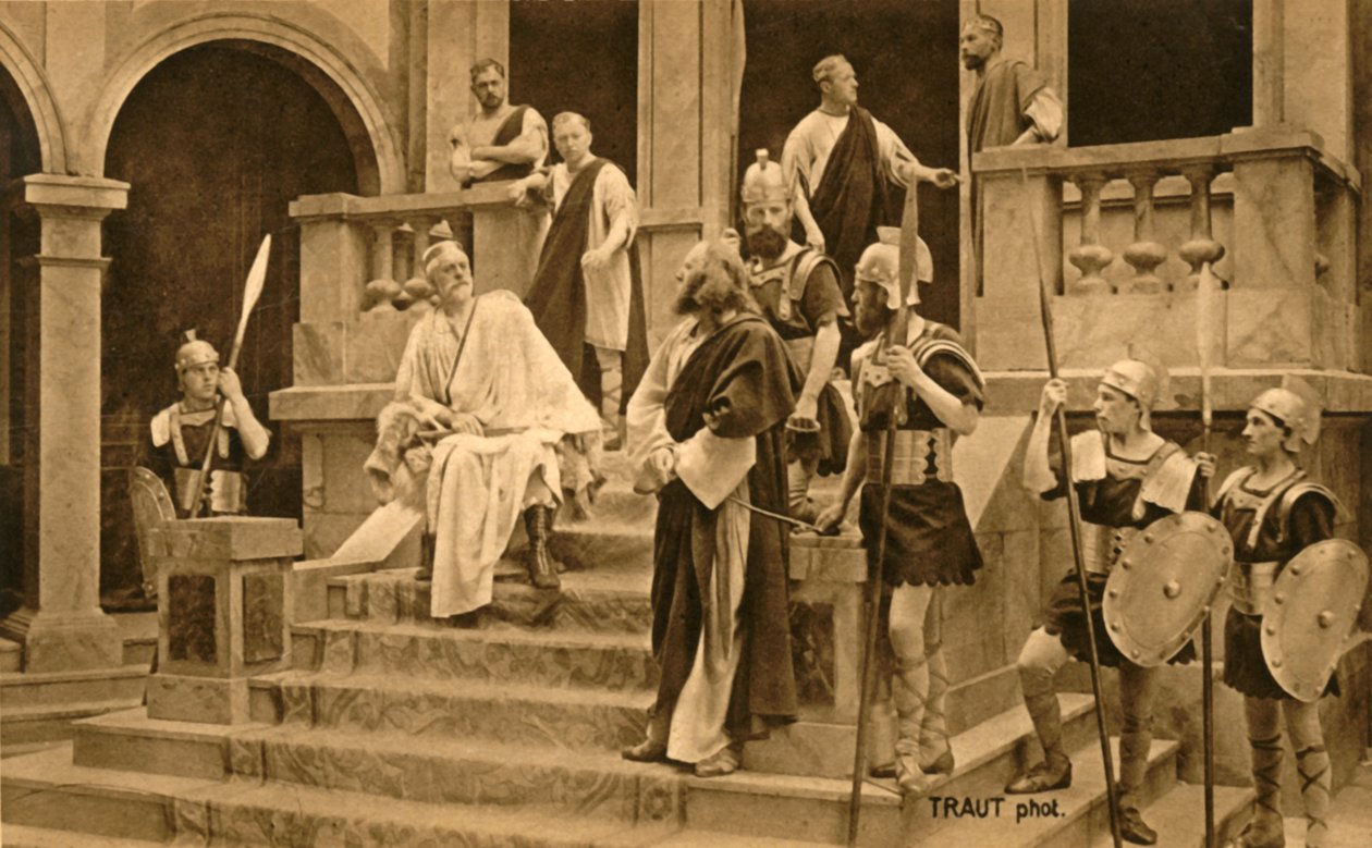 يسوع قبل بيلاطس ، 1922. بواسطة هنري تراوت