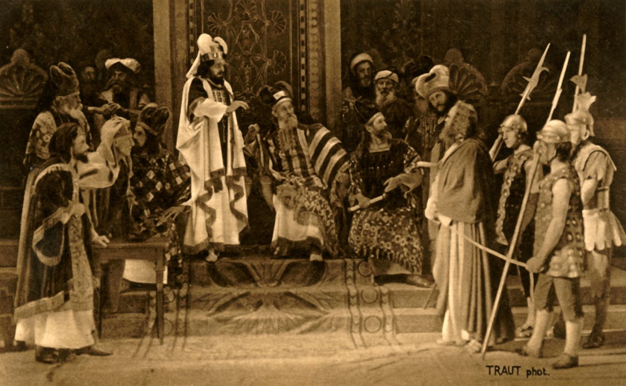 يسوع قبل السنهدرين 1922. بواسطة هنري تراوت