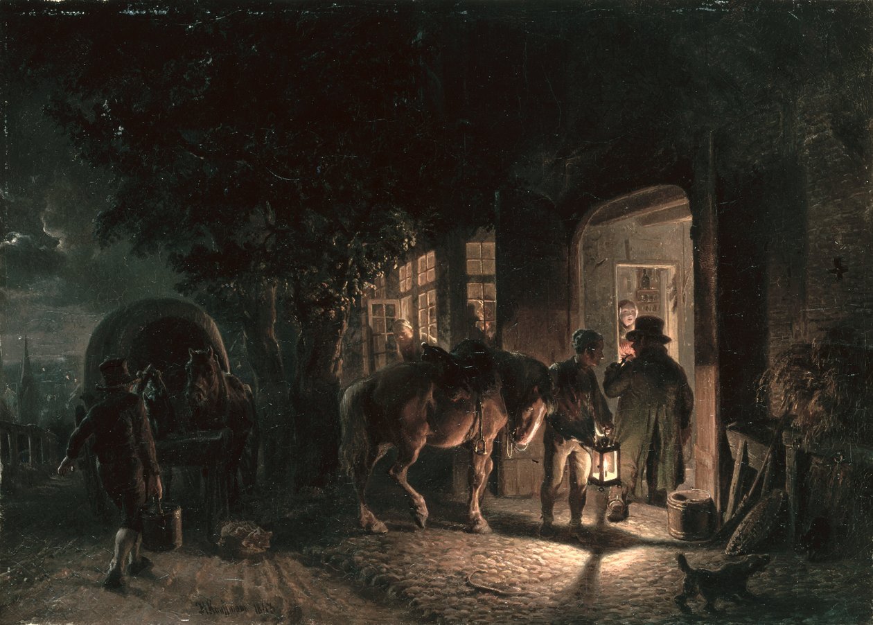 أمام الحانة عام 1843 بواسطة هيرمان كوفمان