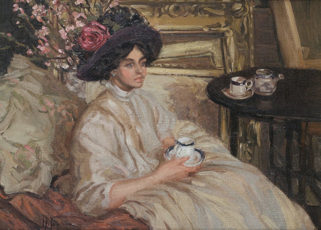 شاي بعد الظهر ، 1917. بواسطة هيلدا فيرون