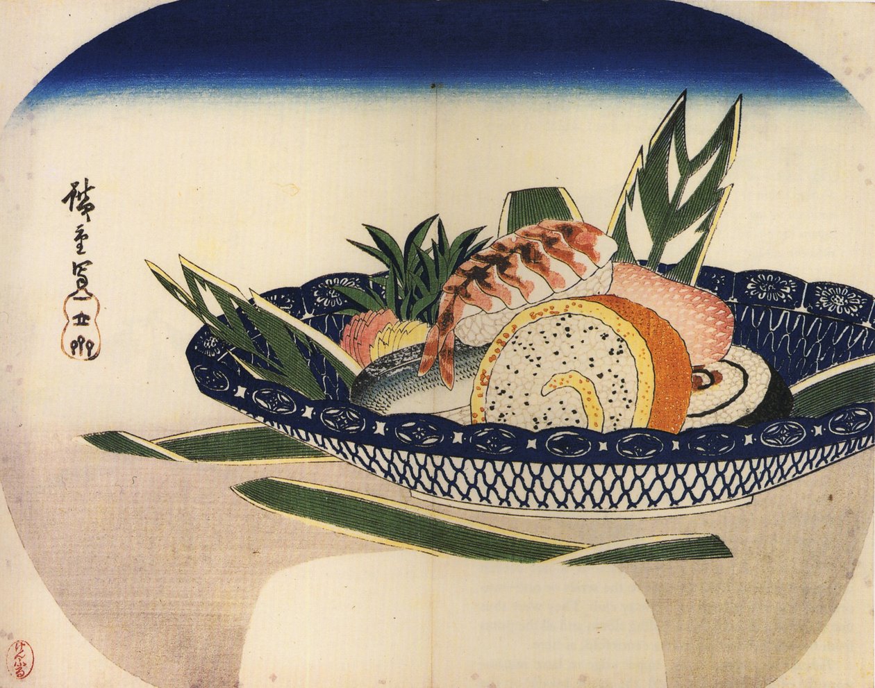 وعاء من السوشي بواسطة Utagawa Hiroshige