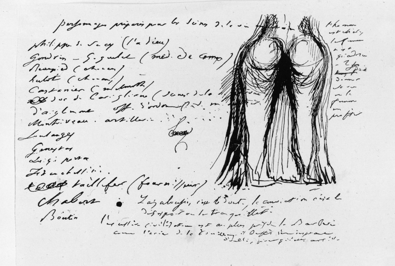 صفحة ألبوم &39;Pensees، Sujets، Fragments&39;، 1833 بواسطة Honore de Balzac
