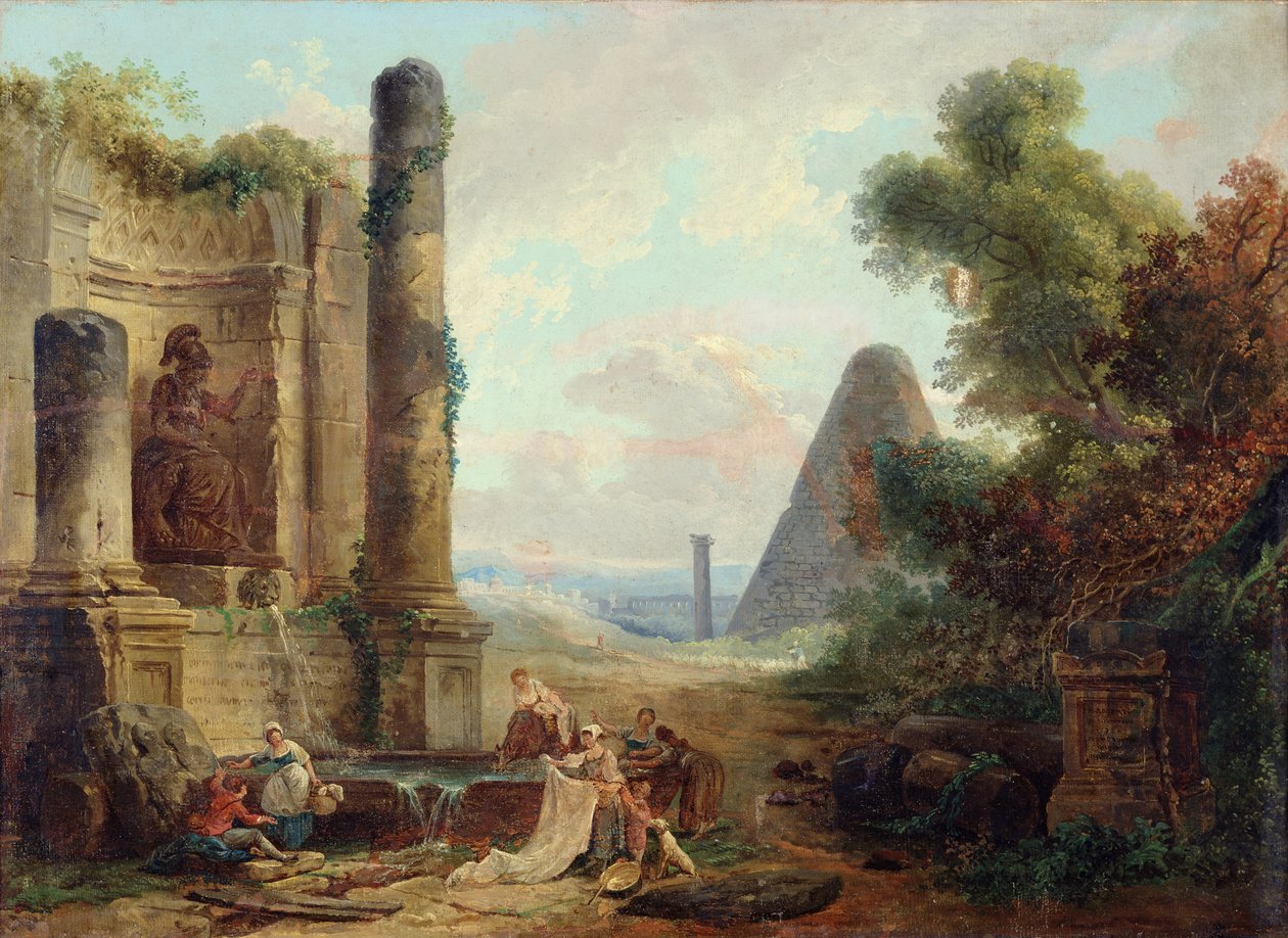 نافورة منيرفا ، روما ، 1772 بواسطة هوبير روبرت