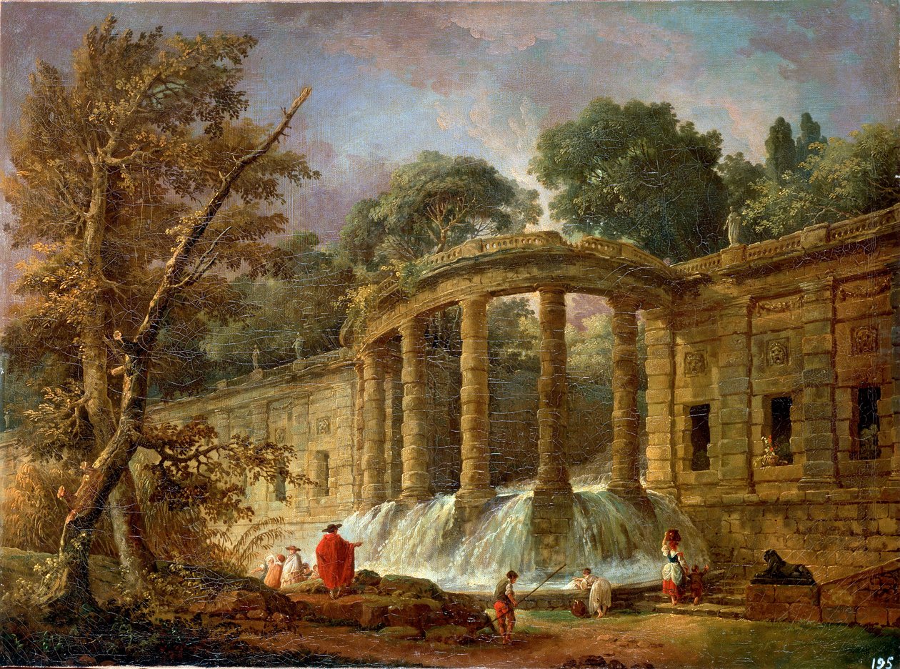 جناح مع كاسكيد ، 1760. بواسطة هوبير روبرت