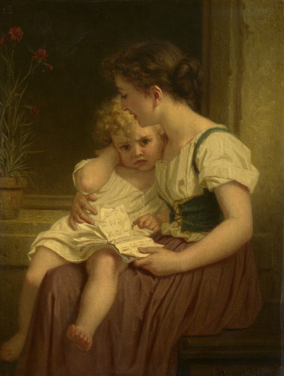 الأم والطفل ، c.1864 بواسطة هوغو ميرل