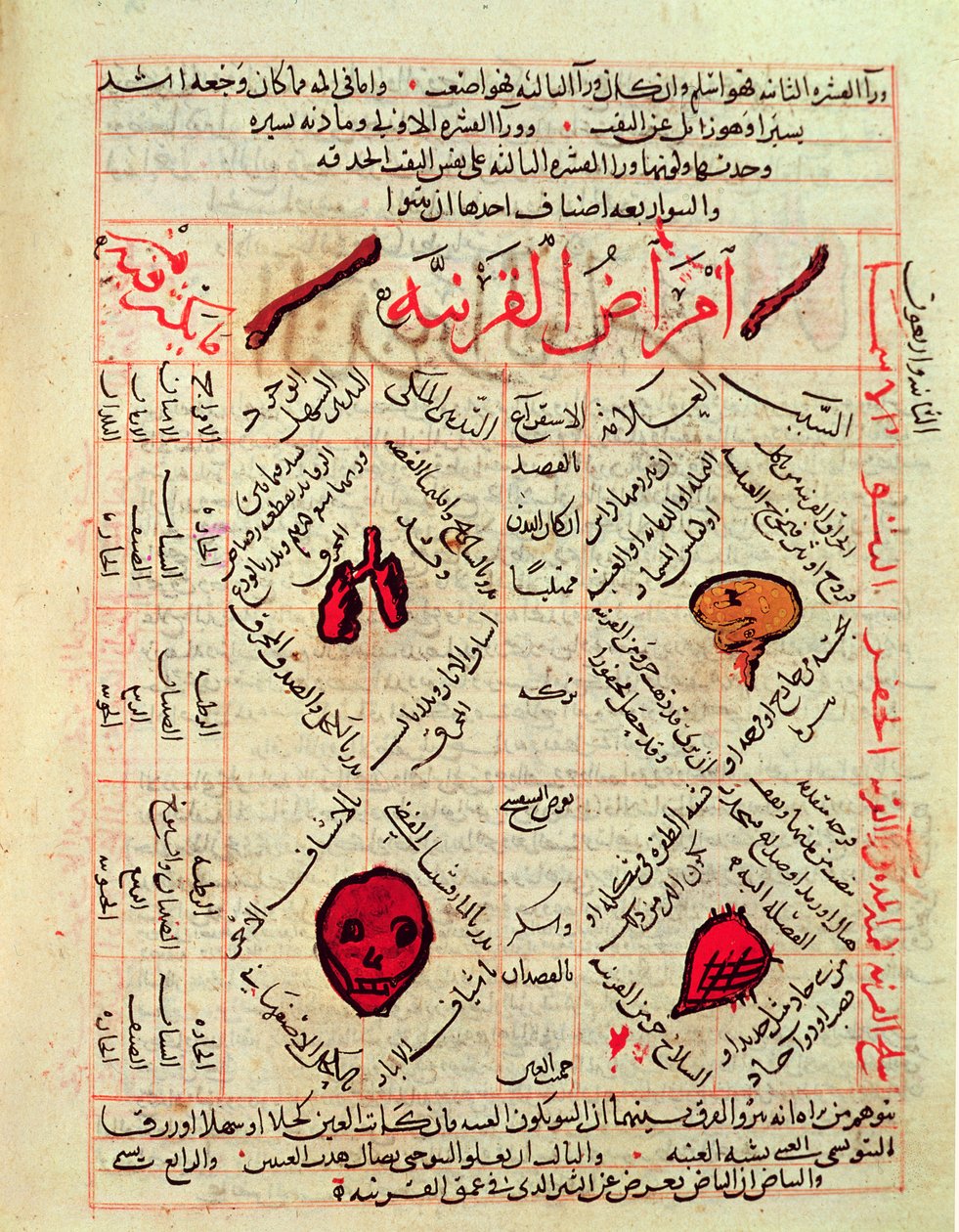 صفحة "قانون الطب" لابن سينا (ابن سينا) (980-1037) بواسطة مدرسة إسلامية