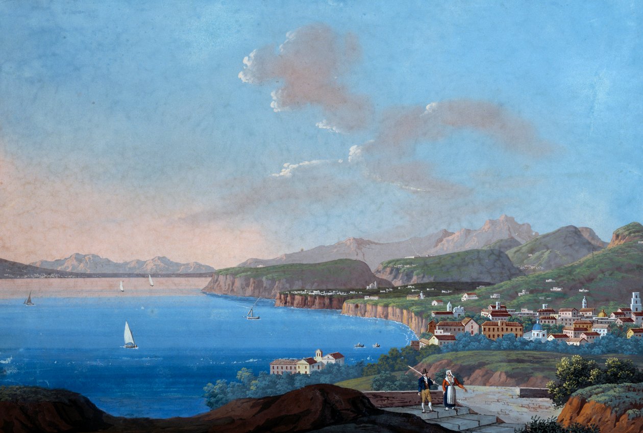 View of Sorrento (gouache) بواسطة المدرسة الايطالية
