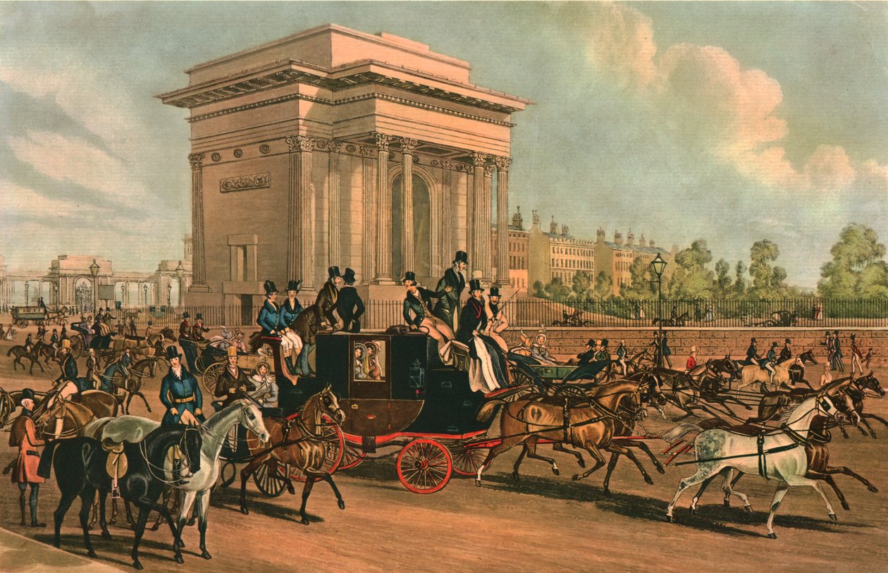 هايد بارك كورنر ، c1838. بواسطة جي هاريس