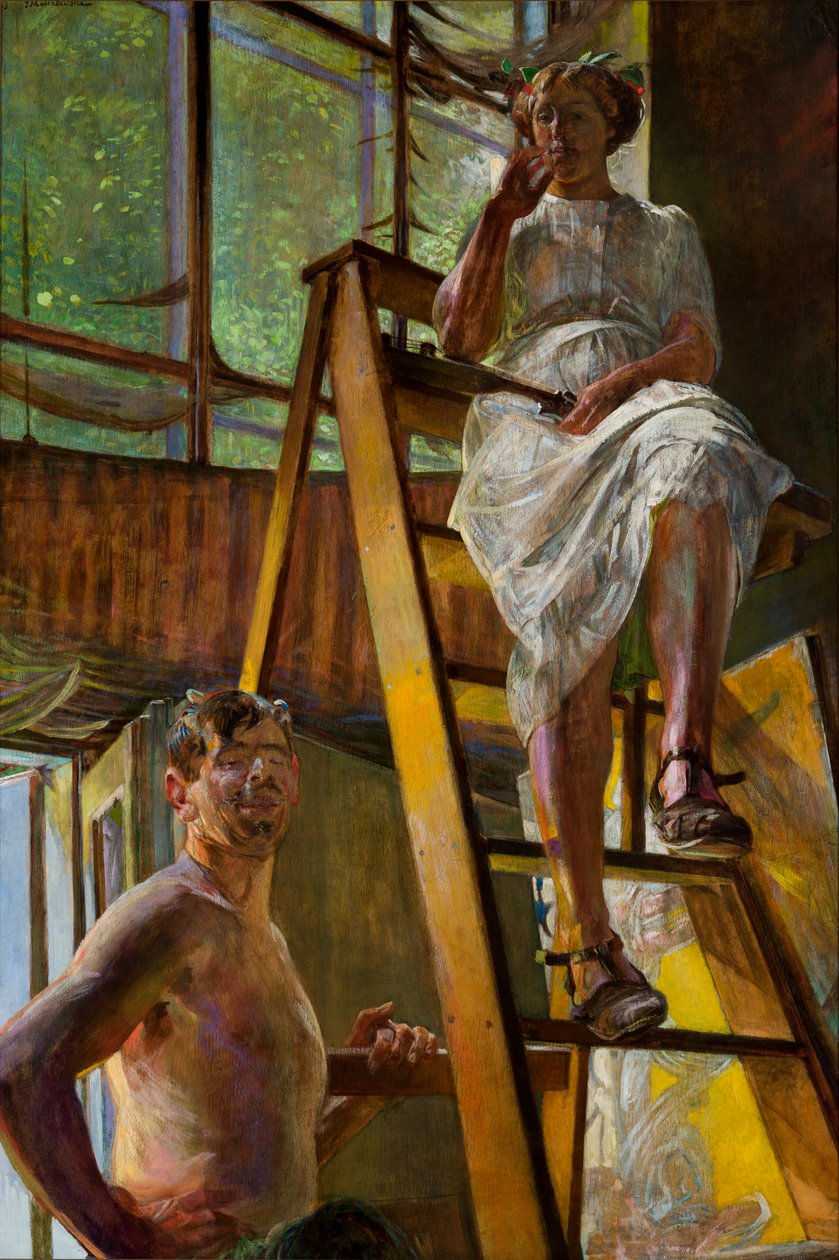 ساتير ونموذج بواسطة Jacek Malczewski