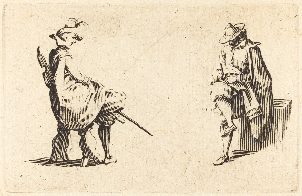 شخصان جالسان ، ج. 1622. بواسطة جاك كالوت