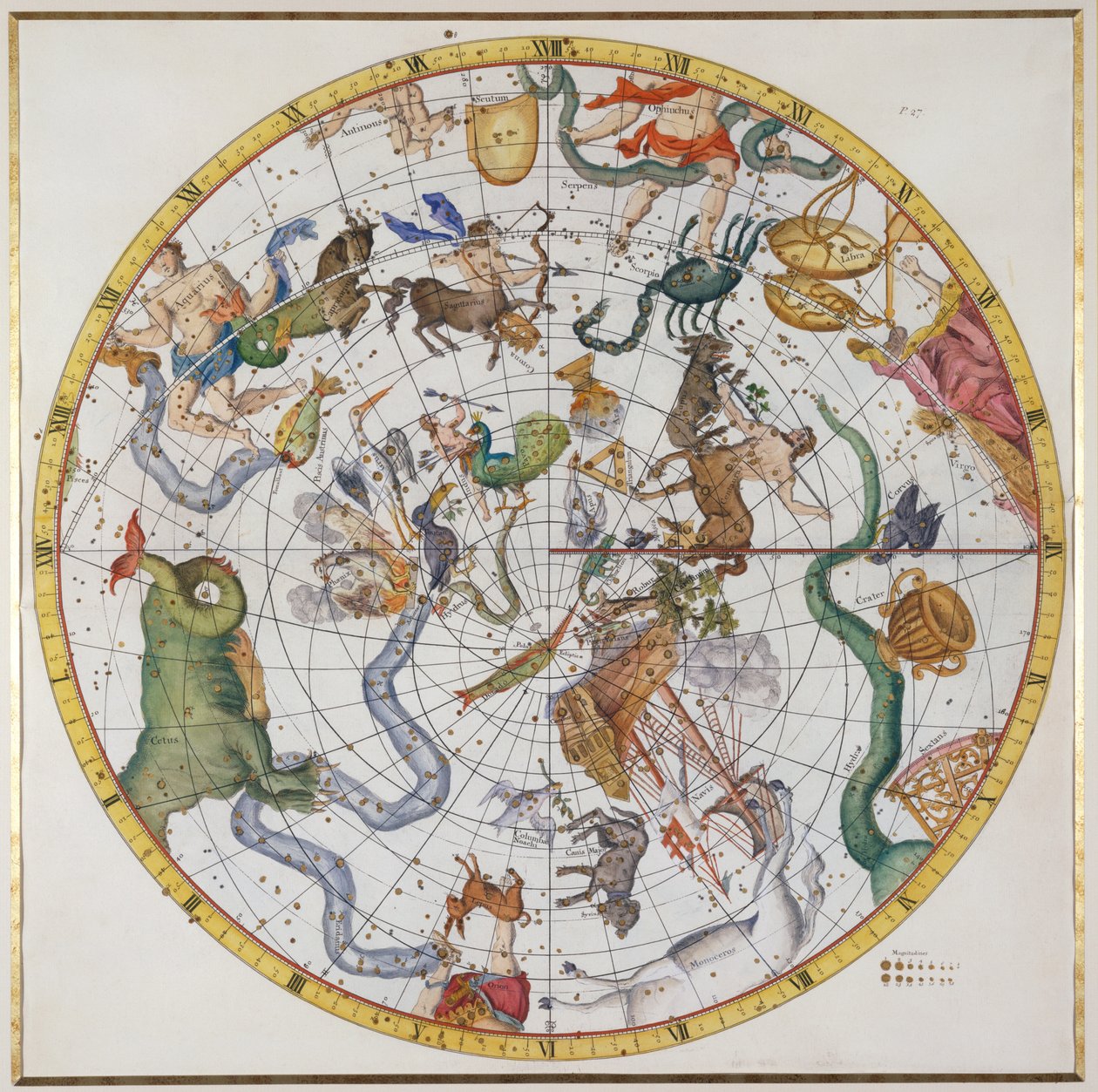 اللوحة 27 من "أطلس كويليستيس" ، بقلم جون فلامستيد (1646-1719) ، حانة. عام 1729 (نقش يدوي) بواسطة جيمس ثورنهيل