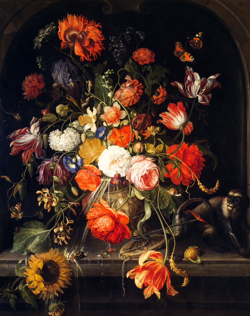 Flowers, by Jan van Huysum (1682-1749) بواسطة جان فان هويسم