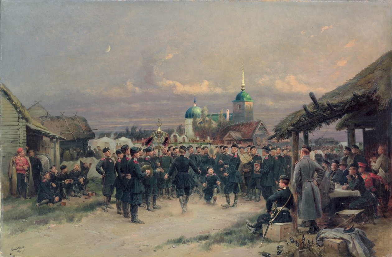 جوقة كتيبة المشاة الرابعة في Tsarskoe Selo ، 1889 بواسطة جان بابتيست إدوارد التفاصيل