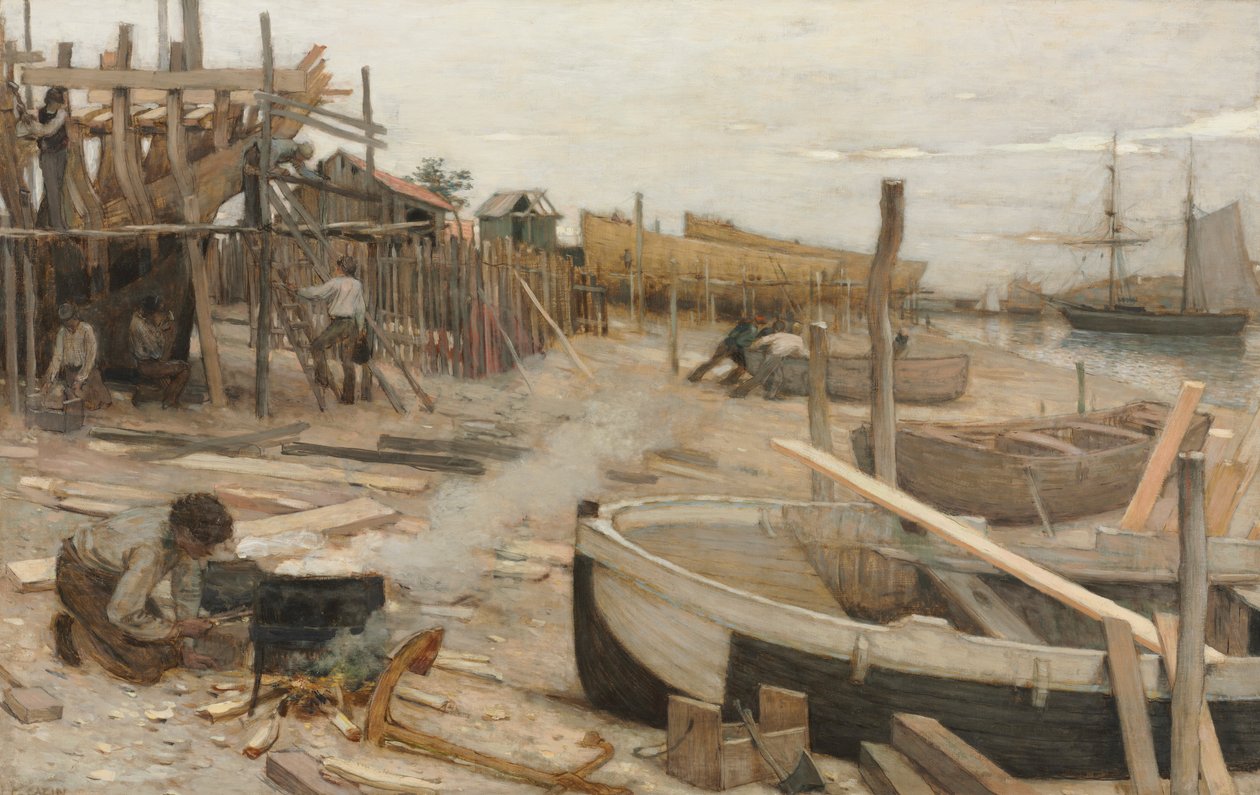 Boatyard ، ج. 1875. بواسطة جان تشارلز كازين