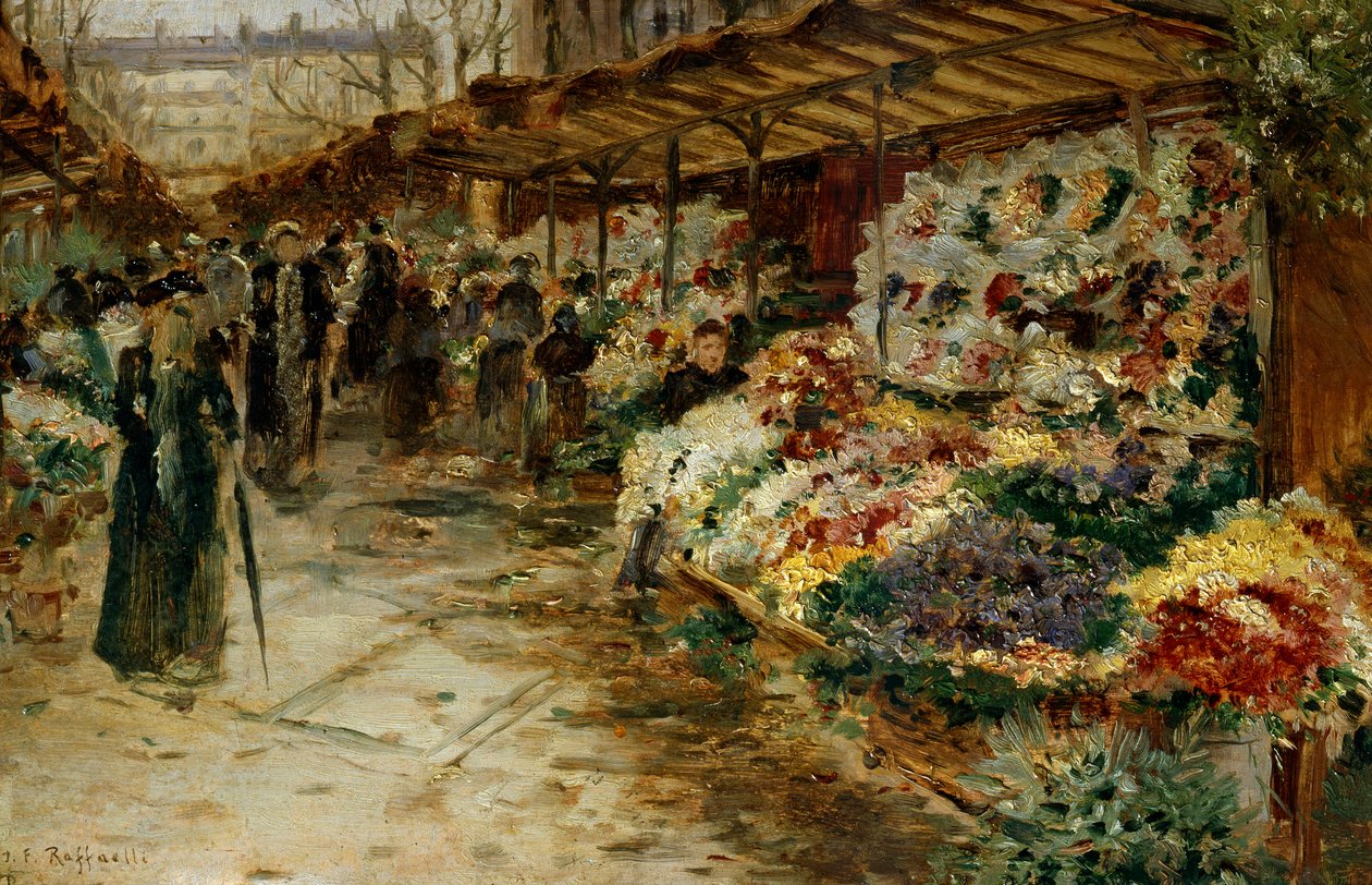 سوق الزهور ، 1882. بواسطة جان فرانسوا رافايلي