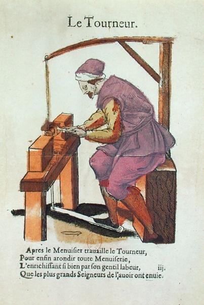 The Wood Turner (نقش ملون) بواسطة جان لوكلير