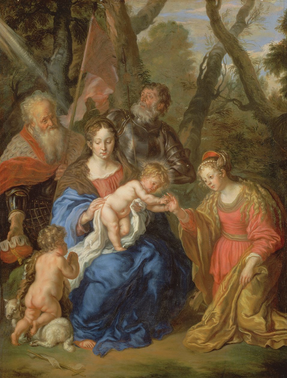 الزواج الصوفي لسانت كاترين ، مع سانت ليوبولد وسانت ويليام ، 1647 (لوحة) بواسطة يواكيم فون ساندرارت