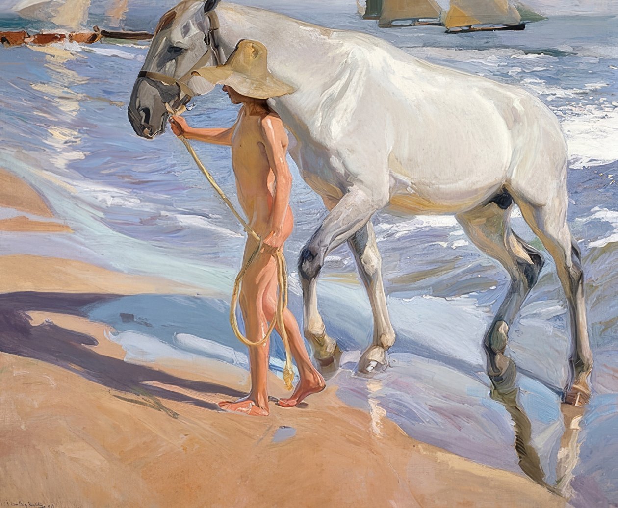 حمام الحصان. 1909 بواسطة خواكين سورولا