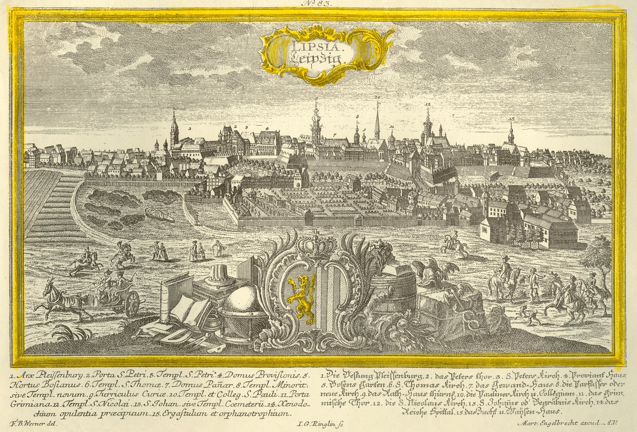 لايبزيغ ، c1740. بواسطة يوهان جورج رينجلين