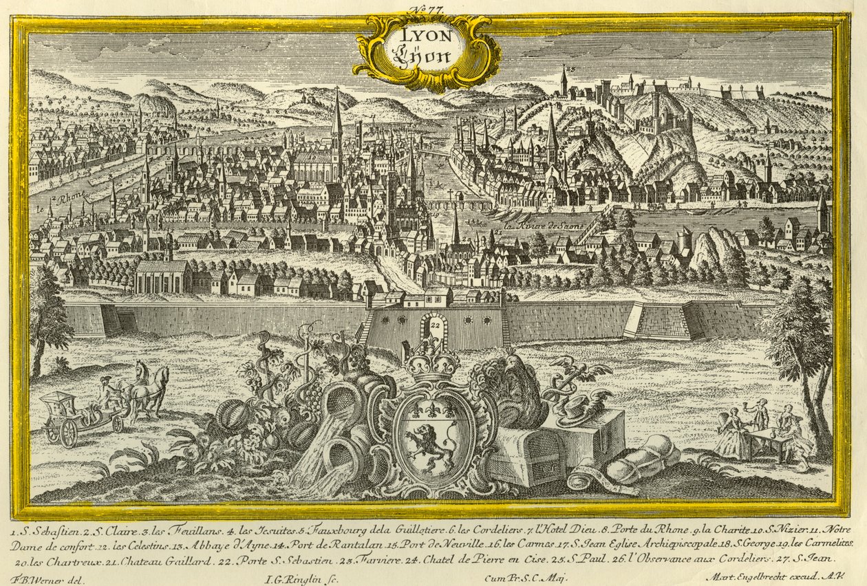 ليون ، ج 1740. بواسطة يوهان جورج رينجلين