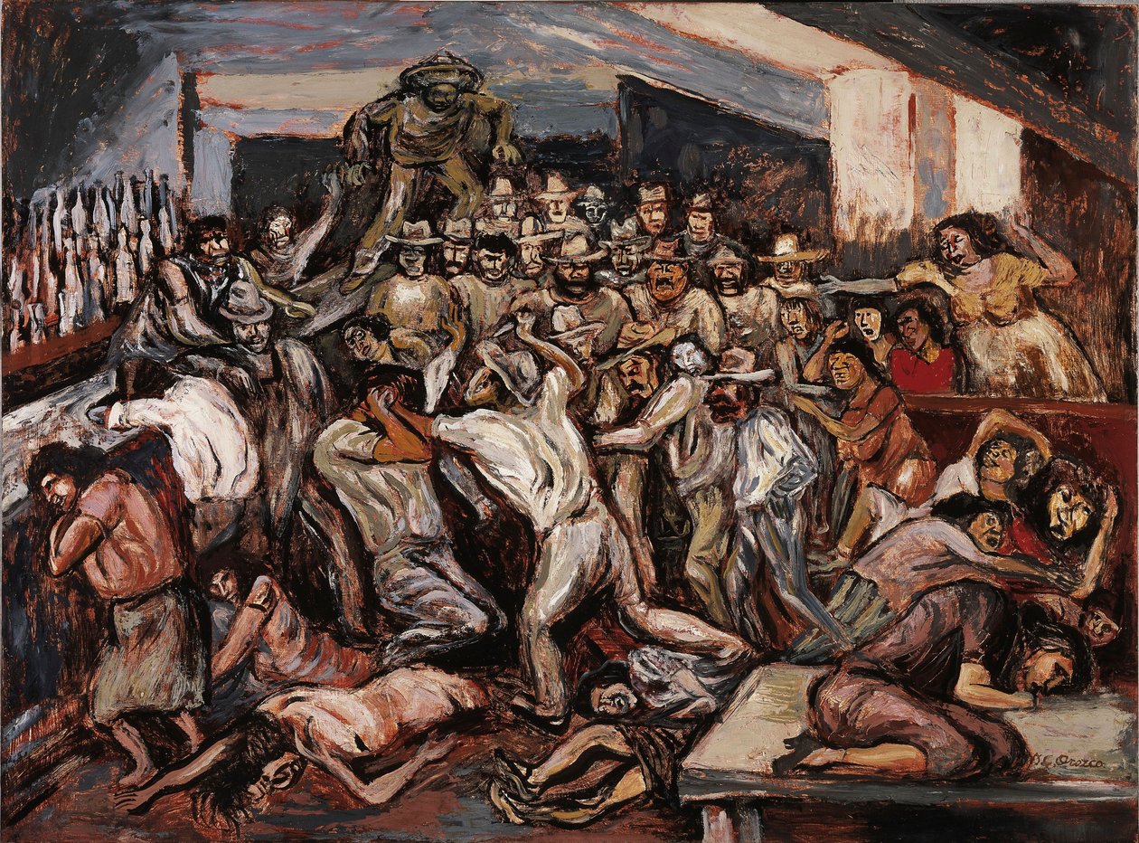 شجار في ملهى ، 1944. بواسطة خوسيه كليمنتي أوروزكو