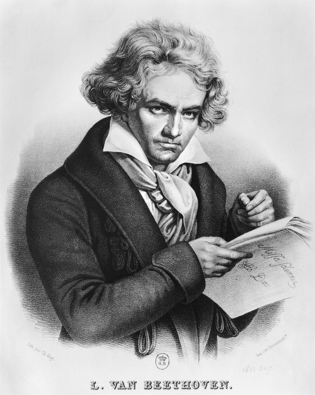 لودفيج فان بيتهوفن (1770-1827) تأليف "Missa Solemnis" ، منقوش بواسطة Charles أو Pierre Charles Vogt بواسطة جوزيف كارل ستيلر