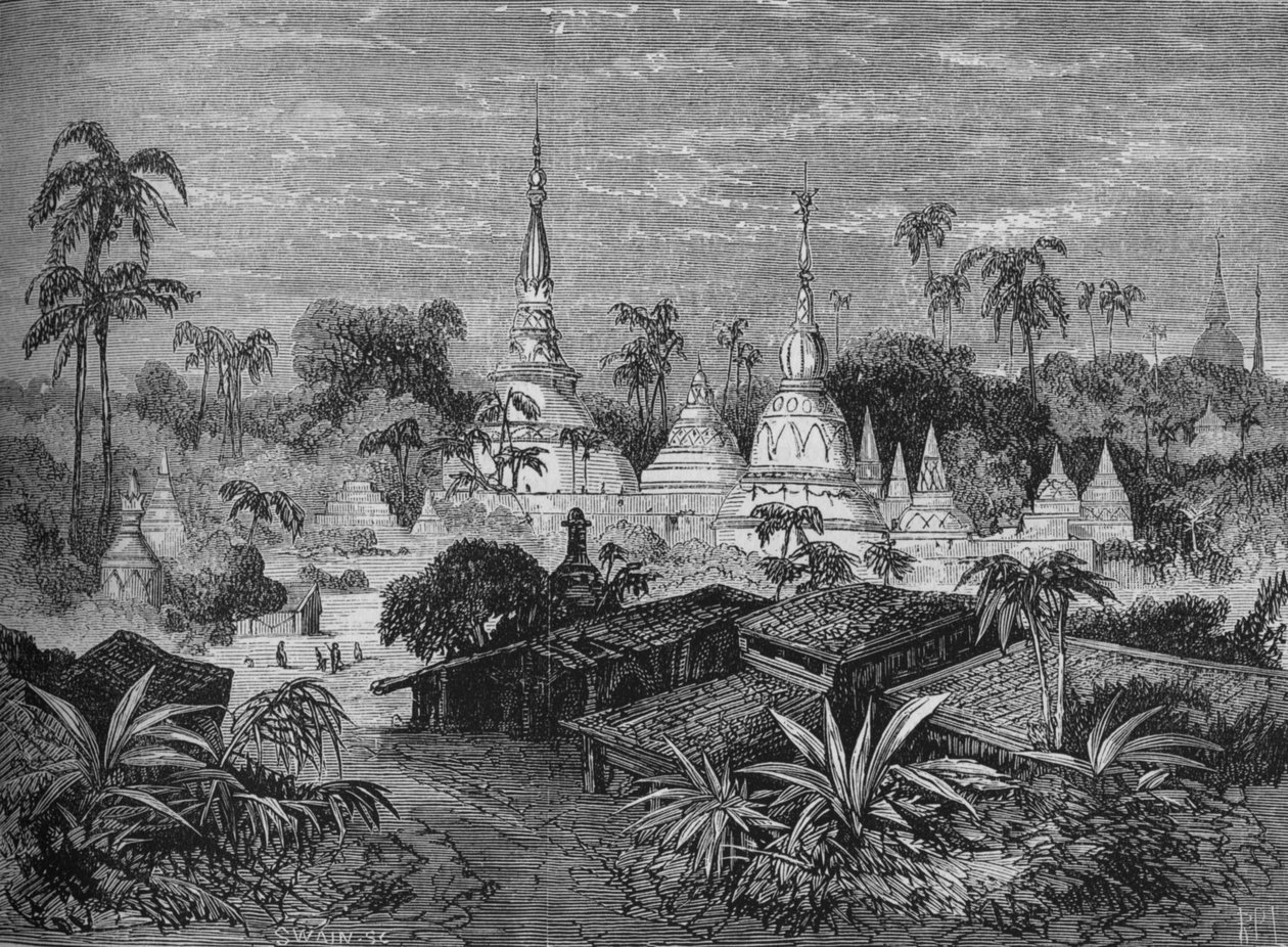المعابد ، بالقرب من Pegu ، c1880 بواسطة جوزيف سوين