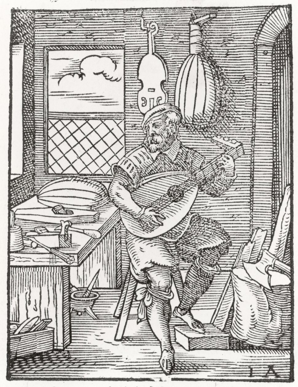 ورشة صانع الآلات ، ج .1570 بواسطة جوست عمان