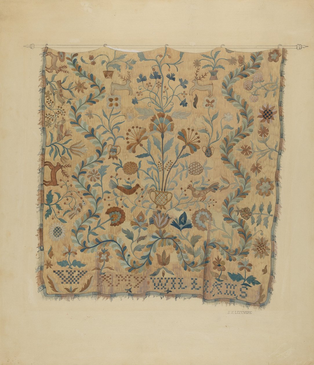 غطاء مطرزة ، ج. 1936. بواسطة جول ليفيفر