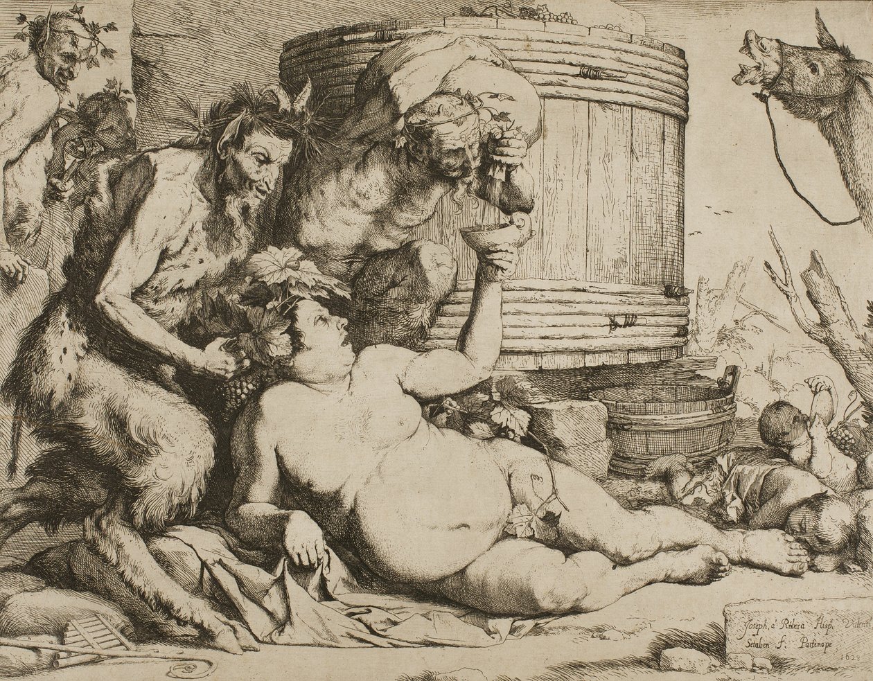 Silenus في Wine Vat بواسطة جوسيبي دي ريبيرا