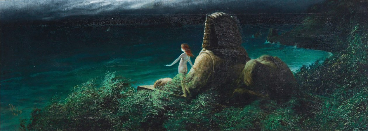 أبو الهول مع Undine ، 1902. بواسطة كارل فيلهلم ديفينباخ