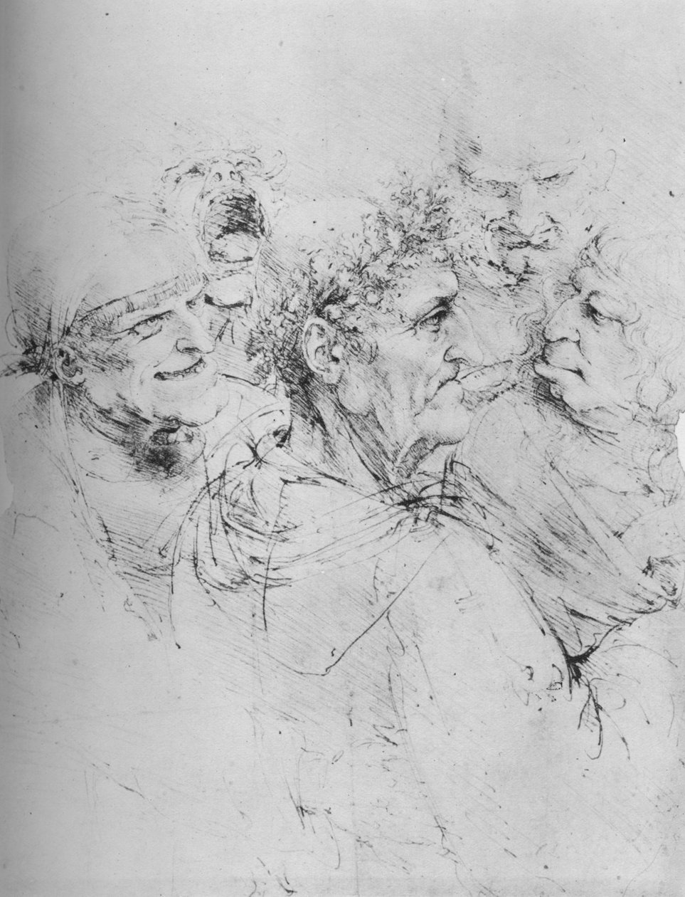 خمسة رؤوس غروتسك ، c1480 1945 بواسطة ليوناردو دا فينشي
