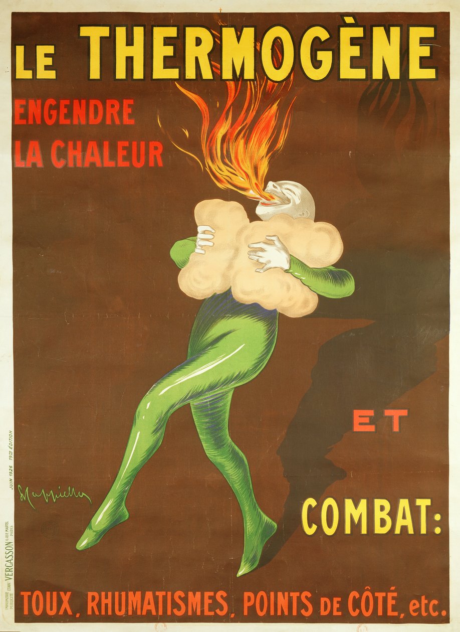 ملصق إعلان عن وسادة التدفئة "Thermogene" ، 1926 بواسطة ليونيتو كابيلو