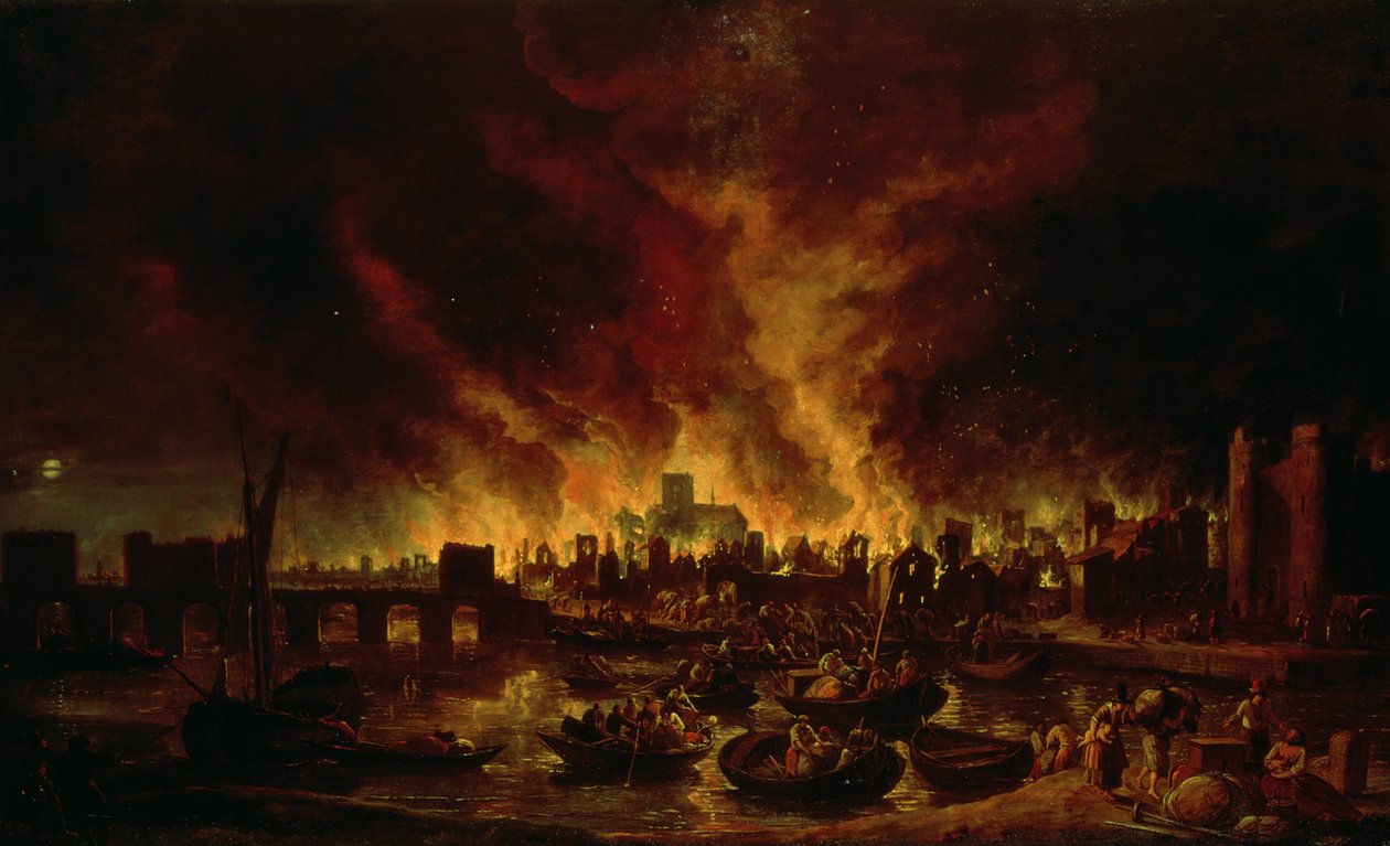حريق لندن الكبير عام 1666 بواسطة Lieve Verschuier