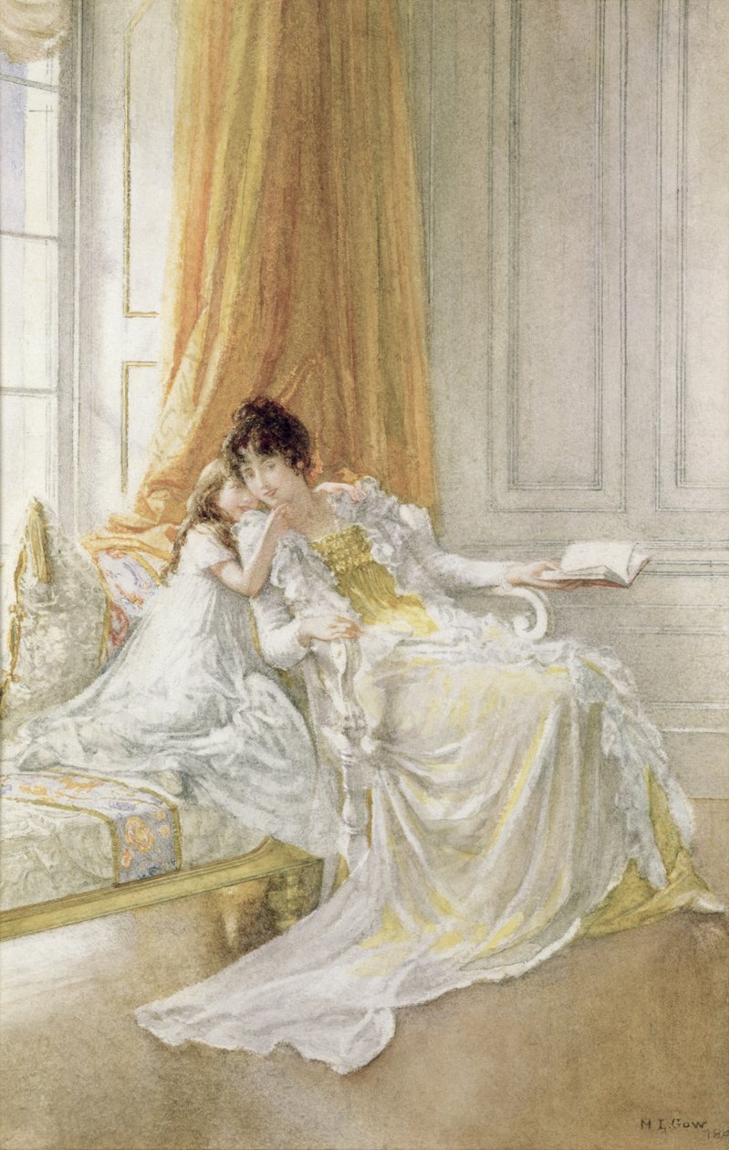 الأم والطفل ، 1864 (ألوان مائية) بواسطة Mary L. Gow
