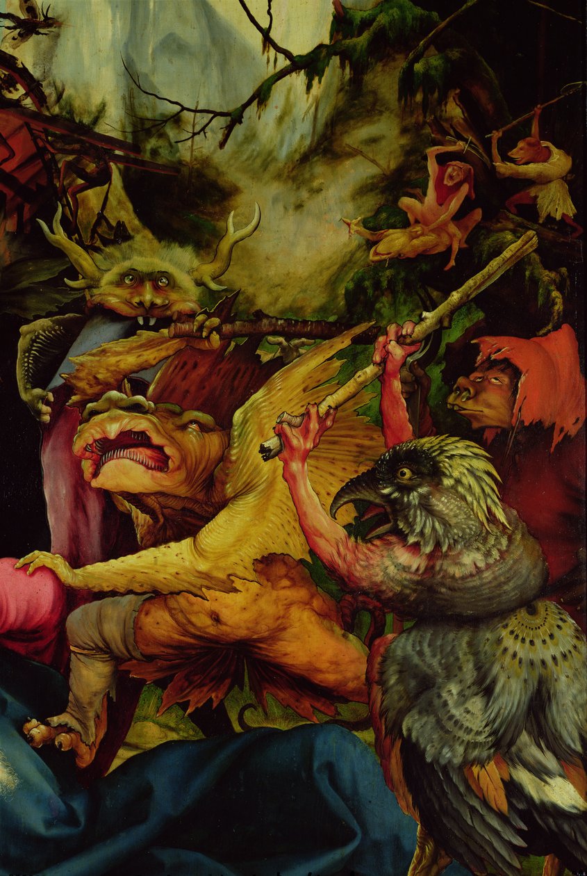 الشياطين المسلحة بالعصي من Isenheim Altarpiece ، c ، 1512-16 (انظر أيضًا 62331) بواسطة ماتياس جرونوالد